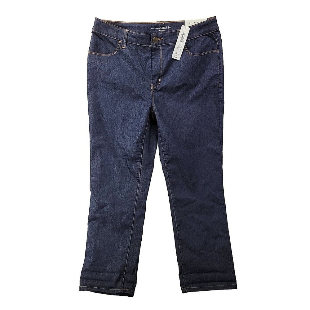 NEW Chico's The Platinum Crop Women S (0.5) Blue Refined Denim Pants Stretch